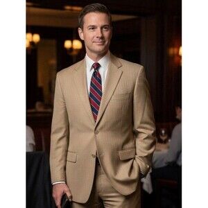 Ralph Lauren Chaps Blazer Men's 42L Sport Coat Jacket 100% Silk Herringbone